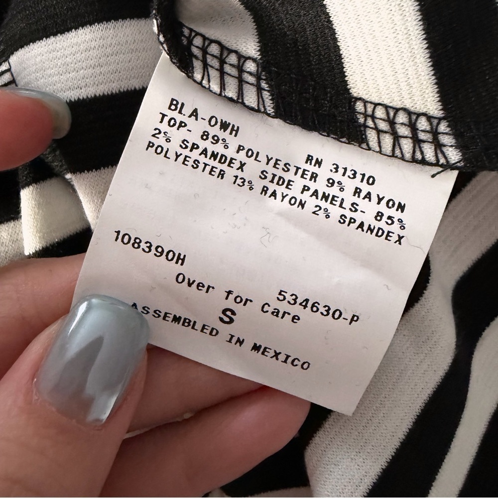 BCX- Black and White Striped Peplum Top (sz s) NWOT - Picture 10 of 10